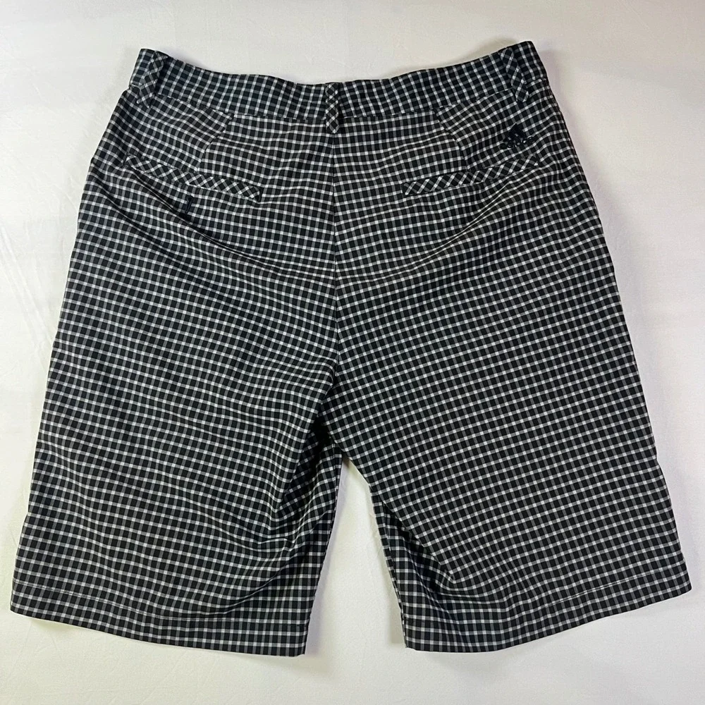 Adidas Mens Golf Shorts Gingham Checkered Black White‎ 32